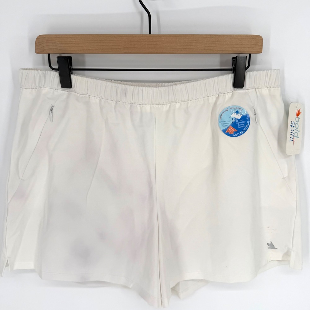Bold Spirit Womens Running Shorts Core White Moisture‎ Wicking Size L Sears NOS